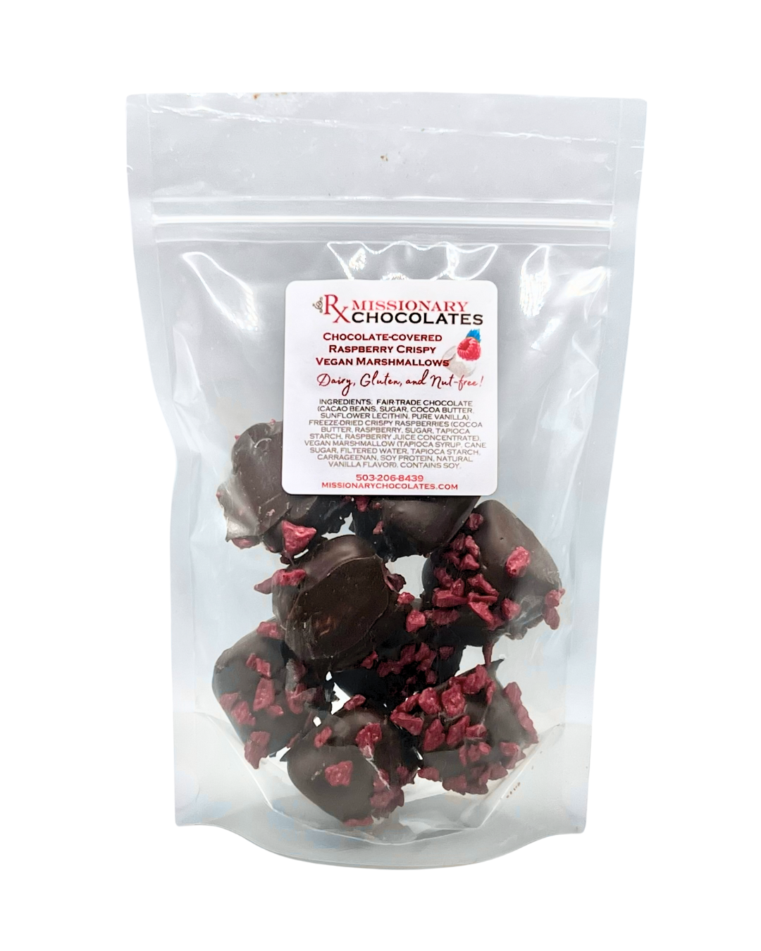 Chocolate Covered Crispy Raspberry Marshmallows