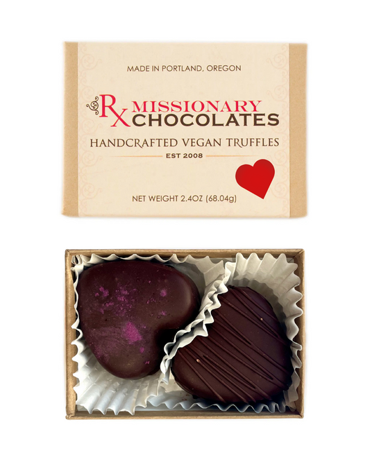 2 Piece Custom Box of Heart Shaped Truffles