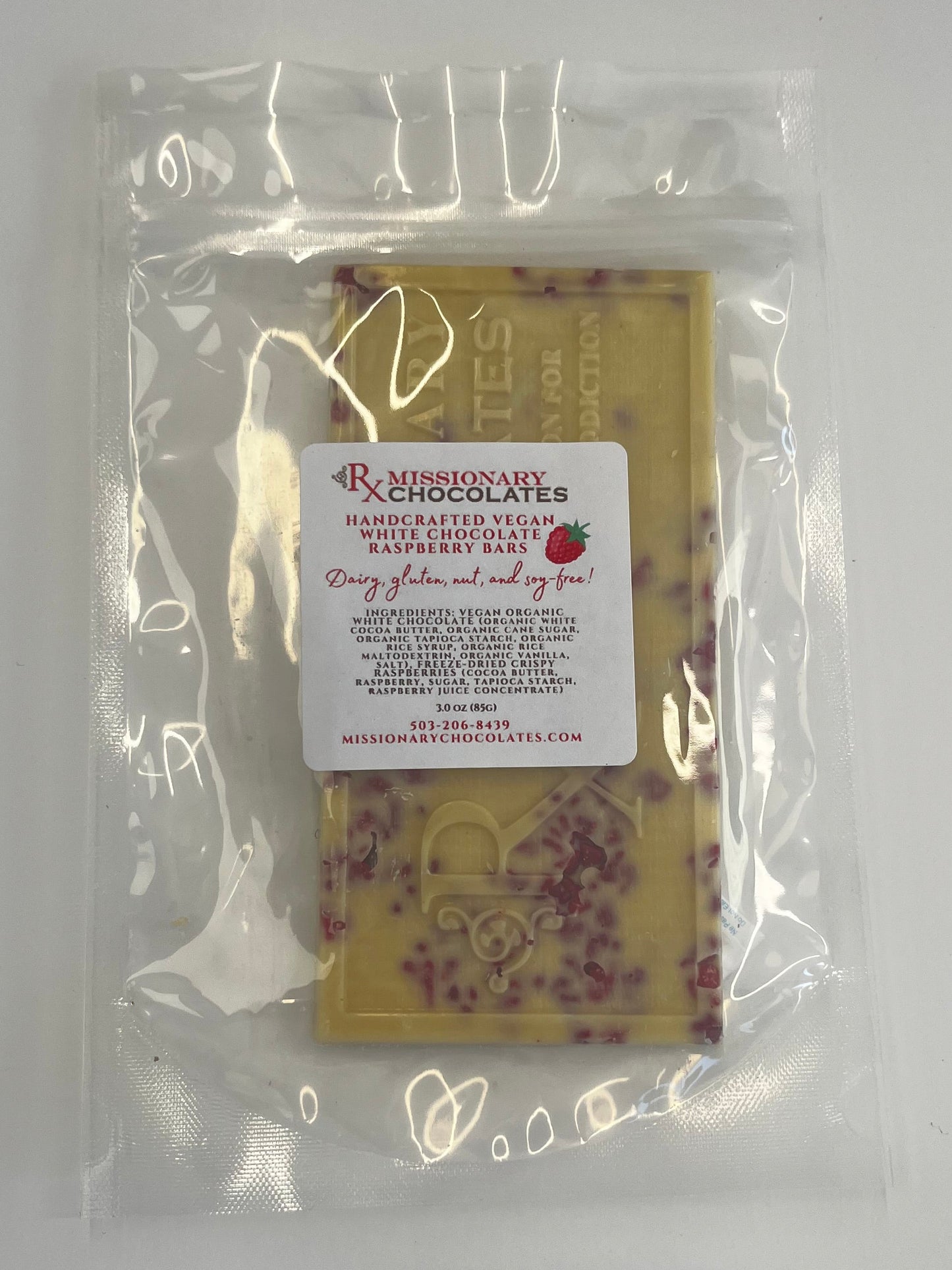 Raspberry Bits White Chocolate Bar
